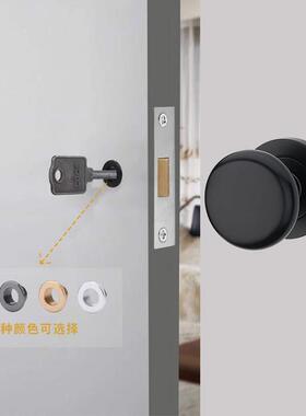 单面隐形门锁单面锁带钥匙孔背景墙门密室门锁隐藏暗锁黑灰色门锁