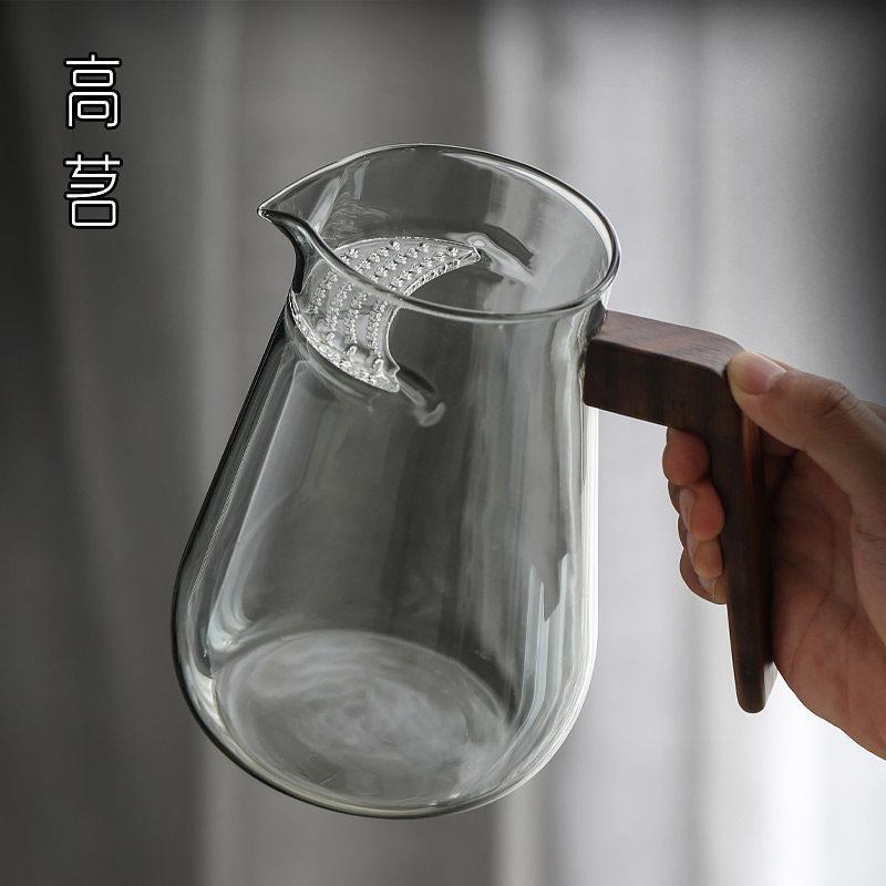 玻璃公道杯大容量1000ml月牙泡茶器绿茶专用茶壶茶漏一体公杯大号图片