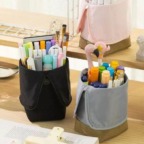 Standing Pencil Case Zipper Closure Pen Box Holder Large