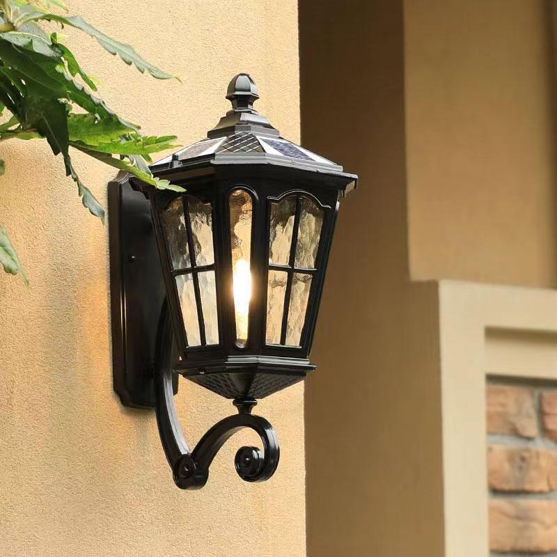 欧式壁灯户外防水室外墙壁庭院双头别墅大门口阳台仿古太阳能挂灯