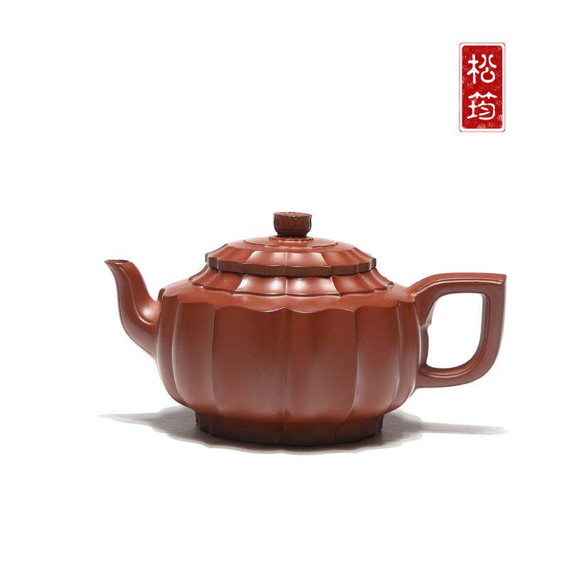 宜兴紫砂壶原矿小红泥莲心全手工泡茶具国风茶器 640ml名家工艺师