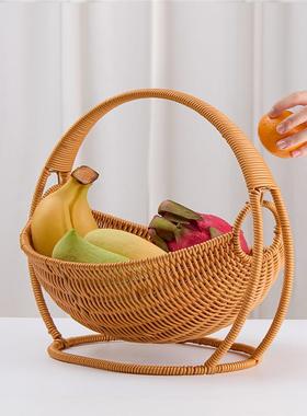 仿藤编果织水篮子意摇摆果篮家用客筐果盘手工编创织厅摇篮AC11-2