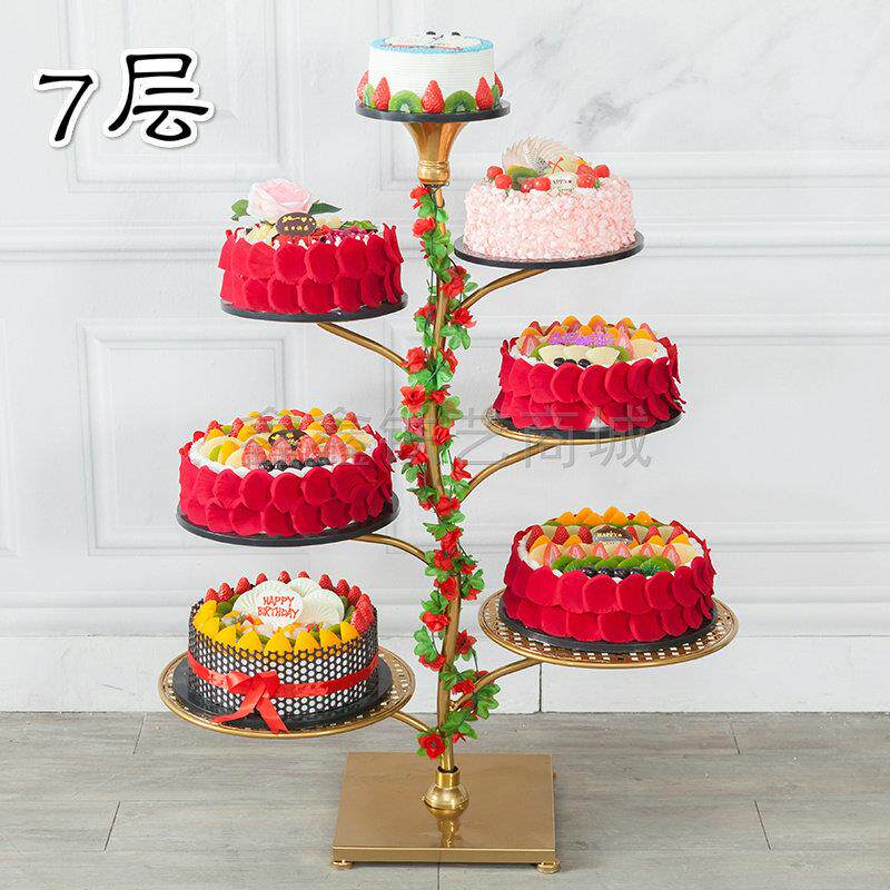 欧式铁艺蛋糕架树形网状甜品台多层生日婚庆婚礼果盘糕点架
