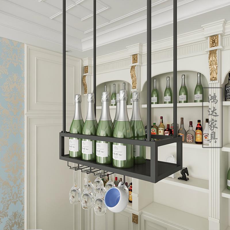 ALI6简约悬挂红酒杯架倒挂家用红酒架现代酒吧台酒架轻奢葡萄酒吊