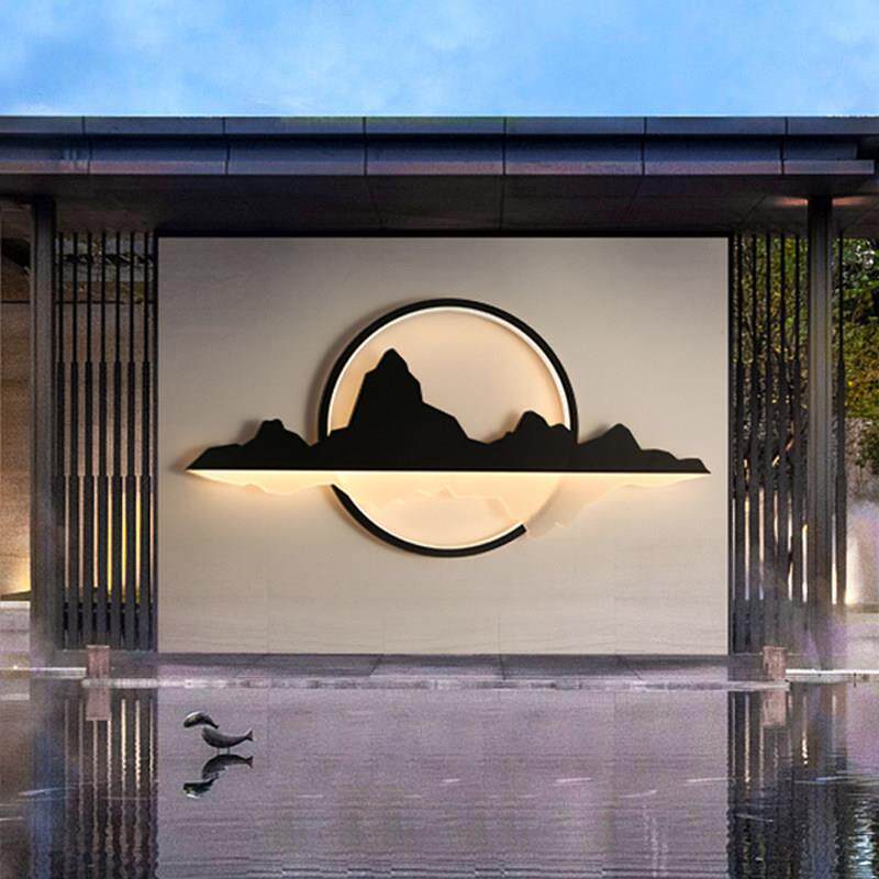 户外防水壁灯中式庭院花园景观墙灯别墅围墙山水造景灯影壁墙装饰