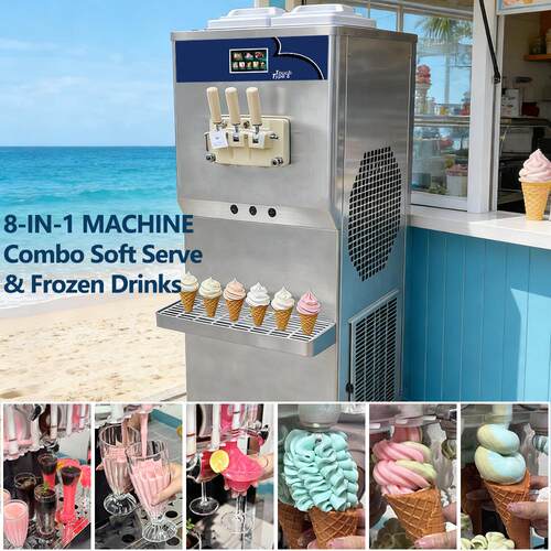 soft ice cream machine 软质冰淇淋机商用 双压缩机冰淇淋机3口