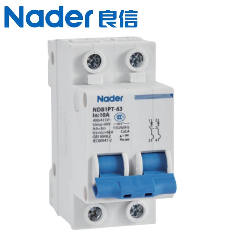 Nader上海良3信NDB1PT-6列漏电开关0mA系断路器空气开3IUN关1P