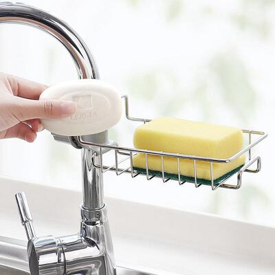 Kitchen Faucet Organizer Rack, Home Stainless Steel No-Drill