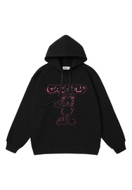 FOREVER 21立体重工加菲猫贴布绣连帽卫衣（加绒）FG000220