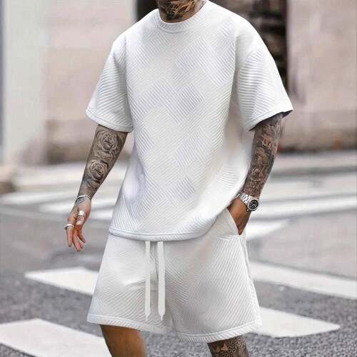 LIFE KEEPS MOVING Men’s Street Style Two-Piece Set – Soft
