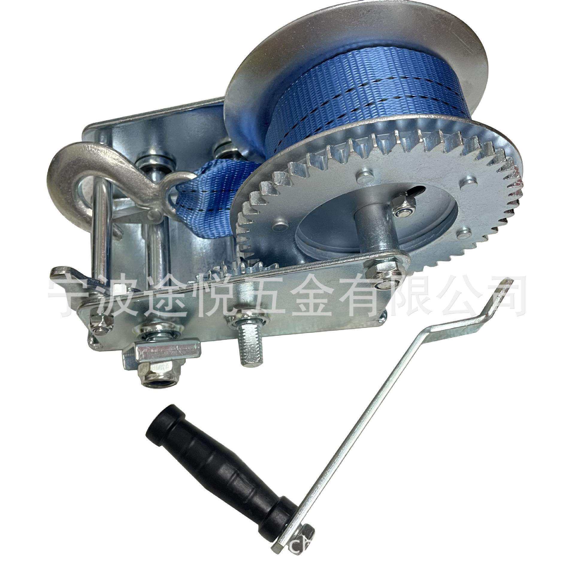 新款直销3200LBS织带手摇绞车船用手动绞盘游艇拖车绞盘现货供应