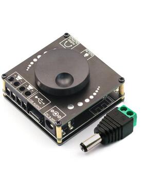 40W50WX2立体声蓝牙5.0数字功放板模块12V/24V2.0双声道音量调节