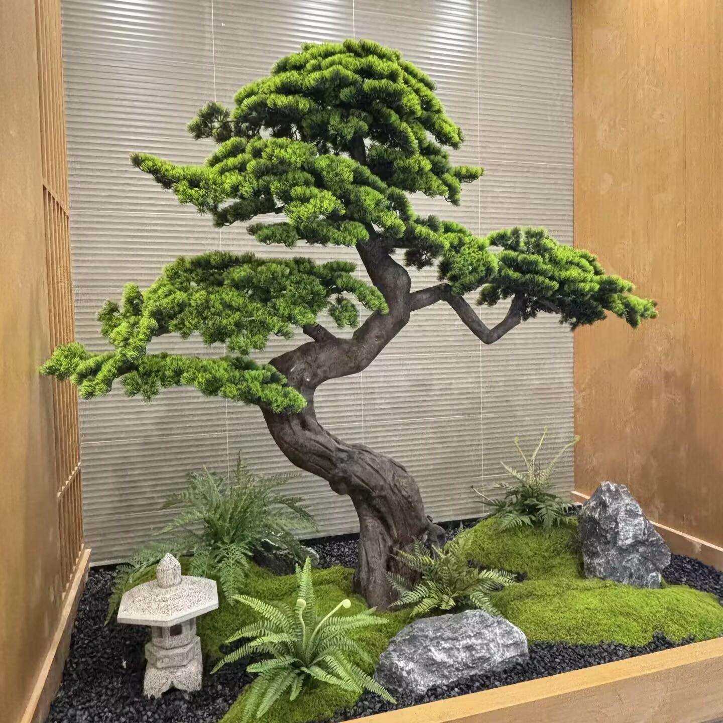 仿真迎客松新中式罗汉松摆件酒店玄关景观装饰室内外仿生造景