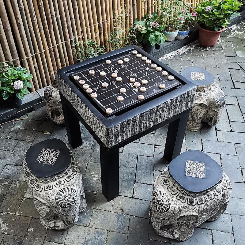 彷石雕阳台茶桌庭院落石凳石桌户外室外围棋象棋桌子花园装饰茶台