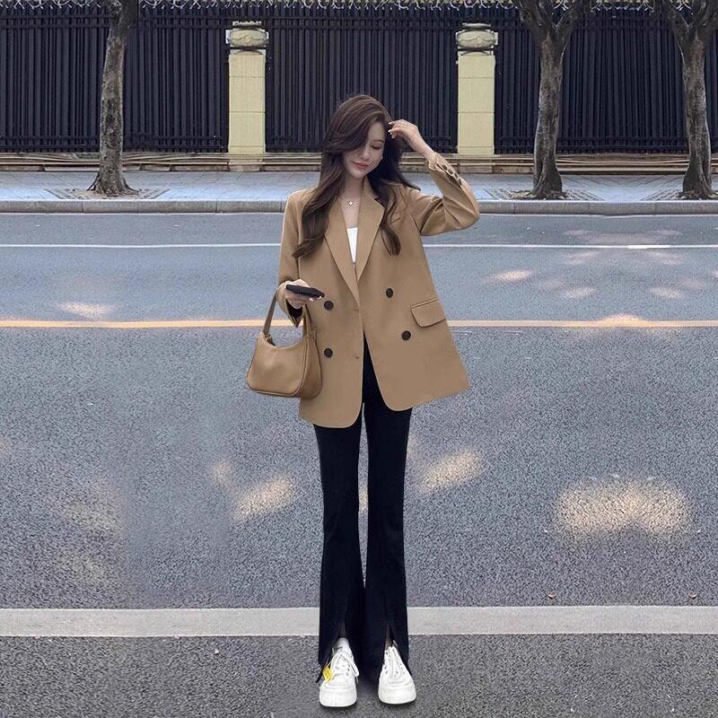 日系春秋季高级感西装外套女2025新款韩版炸街小个子黑色西服上衣