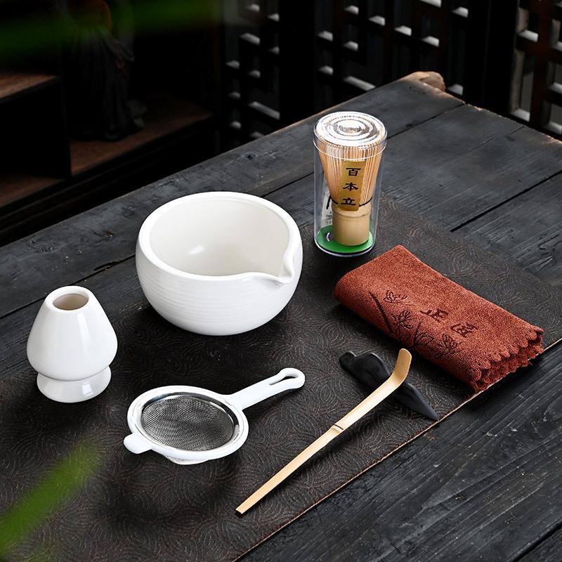 抹茶l碗本立茶茶百漏勺茶巾筷架抹茶XY001工具套装Ma拨tchatoos