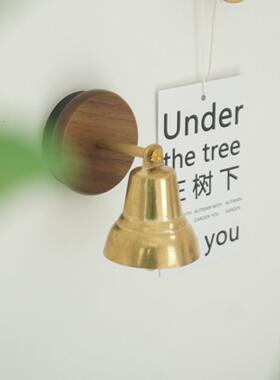 入户门黄铜磁吸铃铛商店进门提醒门铃推门风铃多巴胺门铃装饰挂饰