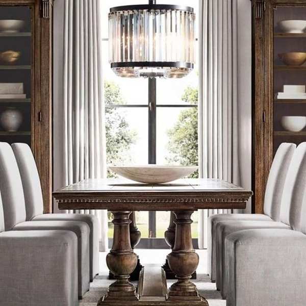 实木长桌办公桌长方形餐桌美式长条欧式复古饭桌乡村家用客厅原木