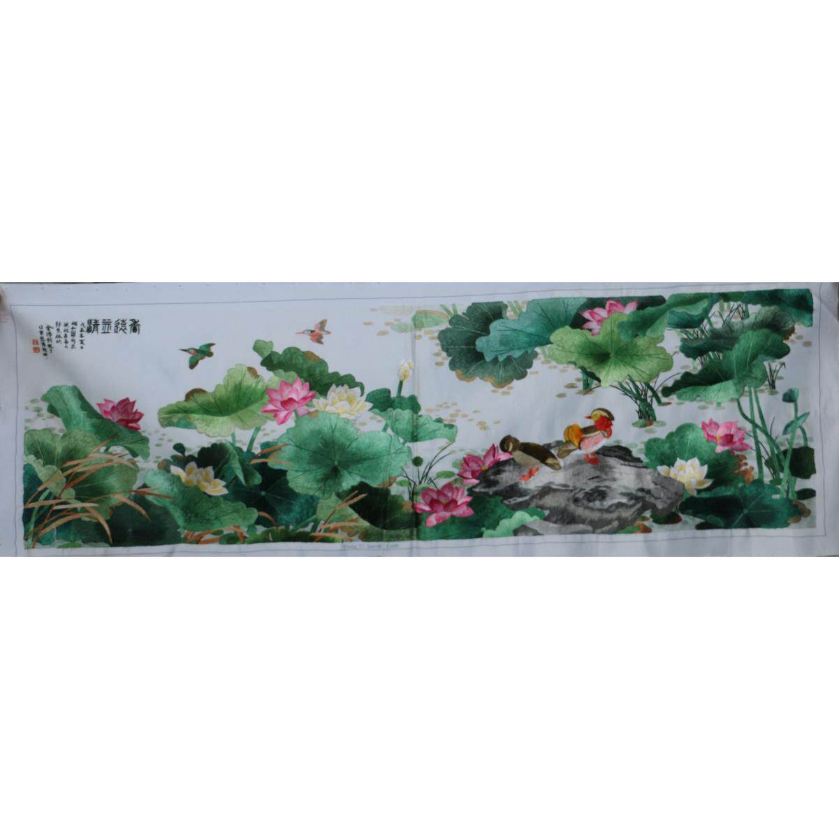 苏绣成品纯手工刺绣字画书房办公室装饰画鱼福图未装裱厂家生产