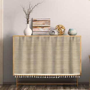 定制木纹遮挡帘 桌子无门小柜子门帘悬吊式天花板柜免打孔布帘家