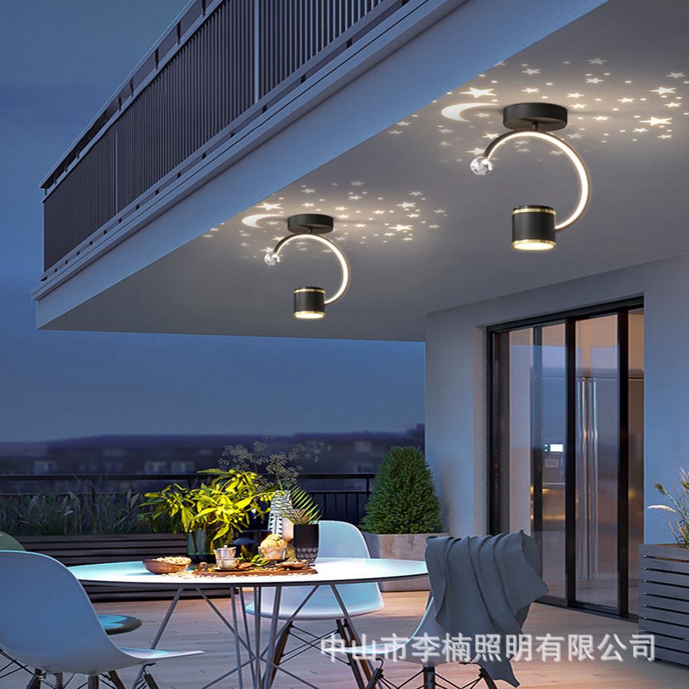 过道灯走廊灯现代简约卧室玄关灯创意星空阳台圆形吸顶灯衣帽间灯