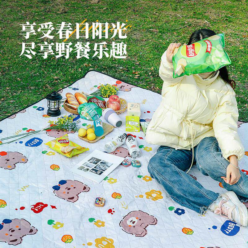 户外餐垫防潮垫野加厚防水露折叠可营携式野餐布春游郊游野c超音