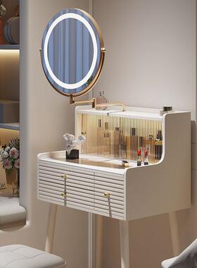 法式奶油风小型梳妆台60m板小户型卧室岩化c妆桌迷你ROF妆化台窄