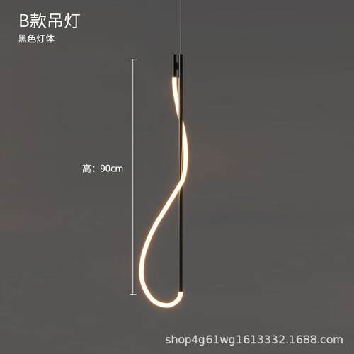 01255设计师艺床头条长条线吊灯简约现代样板房客术厅展厅背景氛