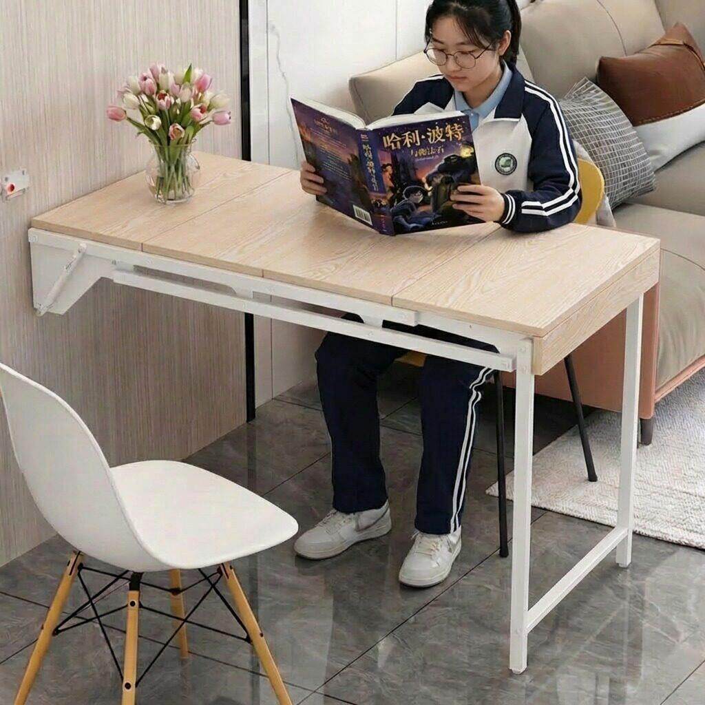 壁挂式折叠桌餐桌家用小户型挂墙桌厨房操伸缩作台隐形墙上吃饭桌