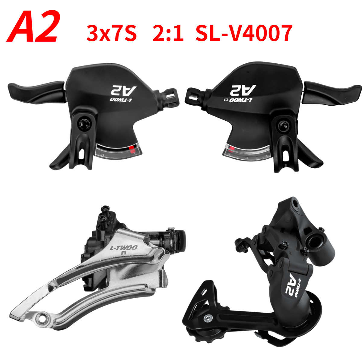L-TWOO蓝图A2山地自行车变速器 21速视窗指拨中腿短腿后拔3x7s速