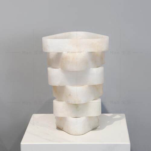 现代简约新中式然云石意花器瓶花样板天房售楼部酒店大创堂66装饰