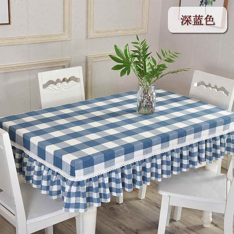 小茶桌布餐几套课桌格子布布餐桌小方艺套清新桌布棉麻简约格学生