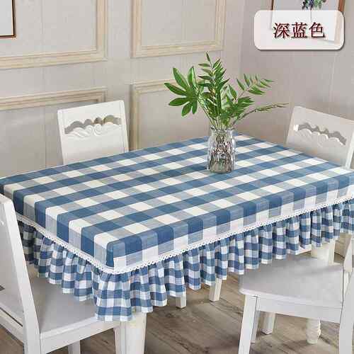 格简约棉麻艺餐桌套学生布桌布餐清新几套格子布桌布小方课桌小茶