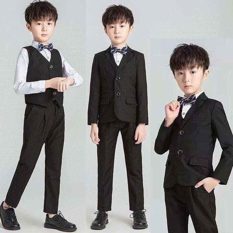 儿童西装套装男童礼服成人礼中学生毕业背带裤合唱演出服花童夏秋