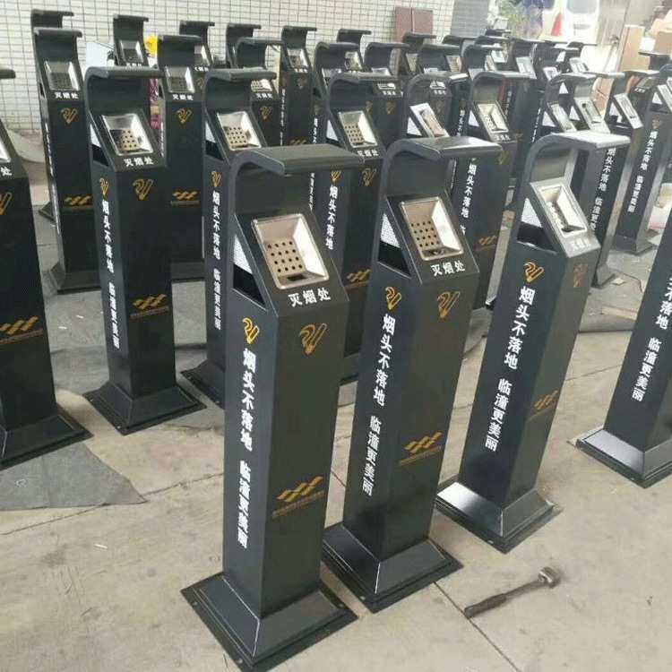 立式烟蒂柱烟灰柱户外座地烤漆烟灰桶立式烟灰柱江西烟蒂柱可固定
