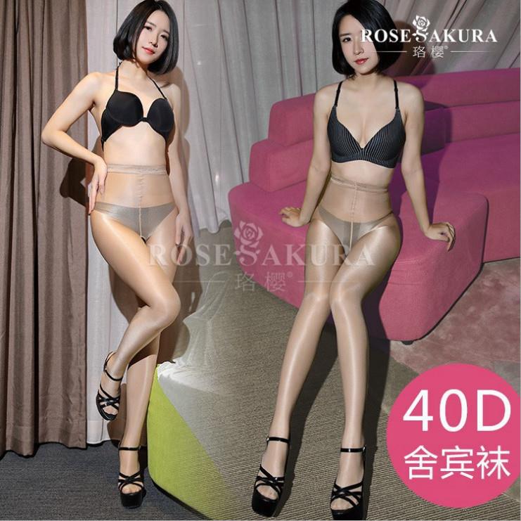 珞樱40D油亮开档舍宾袜 高腰闪亮舞蹈袜 夜店性感连裤袜打底丝袜