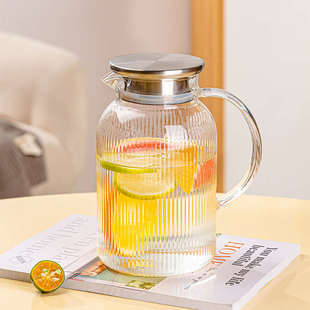 彩界玻璃冷水壶耐高温家用大容量凉水壶1.6L扎壶客厅花茶壶泡茶壶