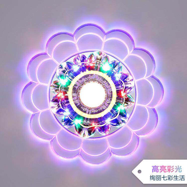 水晶过道灯圆形客厅小灯led玄关走廊阳台灯具亚克力吸顶灯