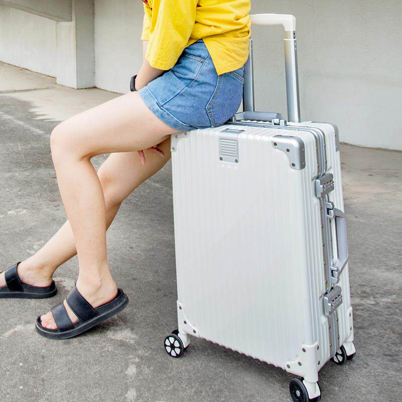 正品行o李箱女2定制lgo图案铝框拉杆箱万向轮0寸登机箱男涂密码鸦