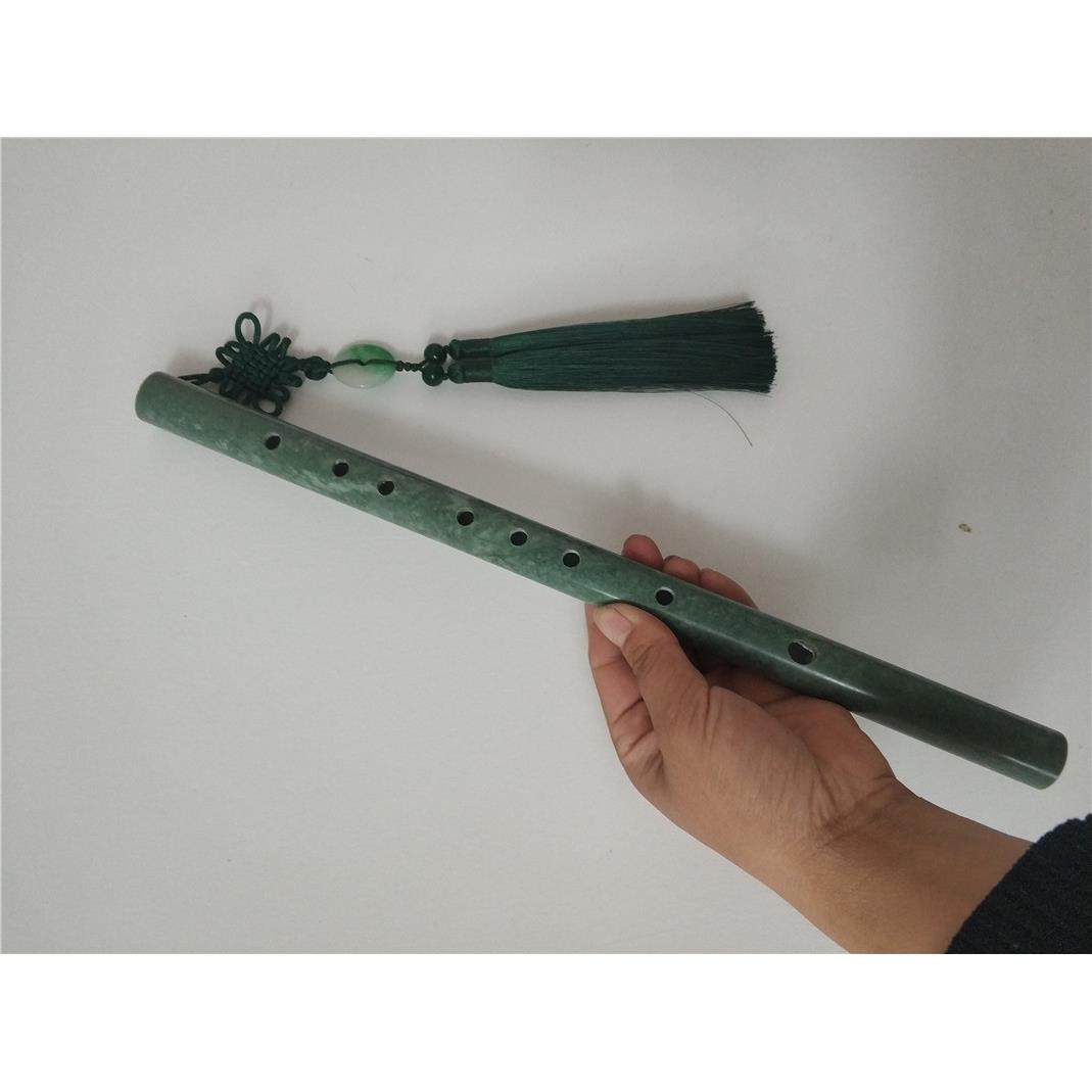 高档天然鲁山子玉笛子 玉石笛居音清质脆 家摆饰 送笛膜