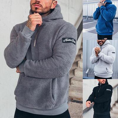 Plush sports men's outerwear sweatshirt