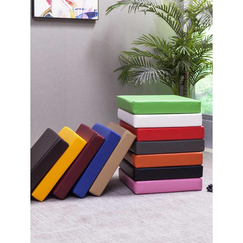 皮革沙发坐垫卡座餐椅换鞋凳软包加厚飘窗方形高密度海绵垫子