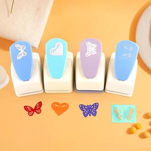 卡美镂空蝴蝶打洞图案打孔器儿童diy手工打孔机手持按压省力压花