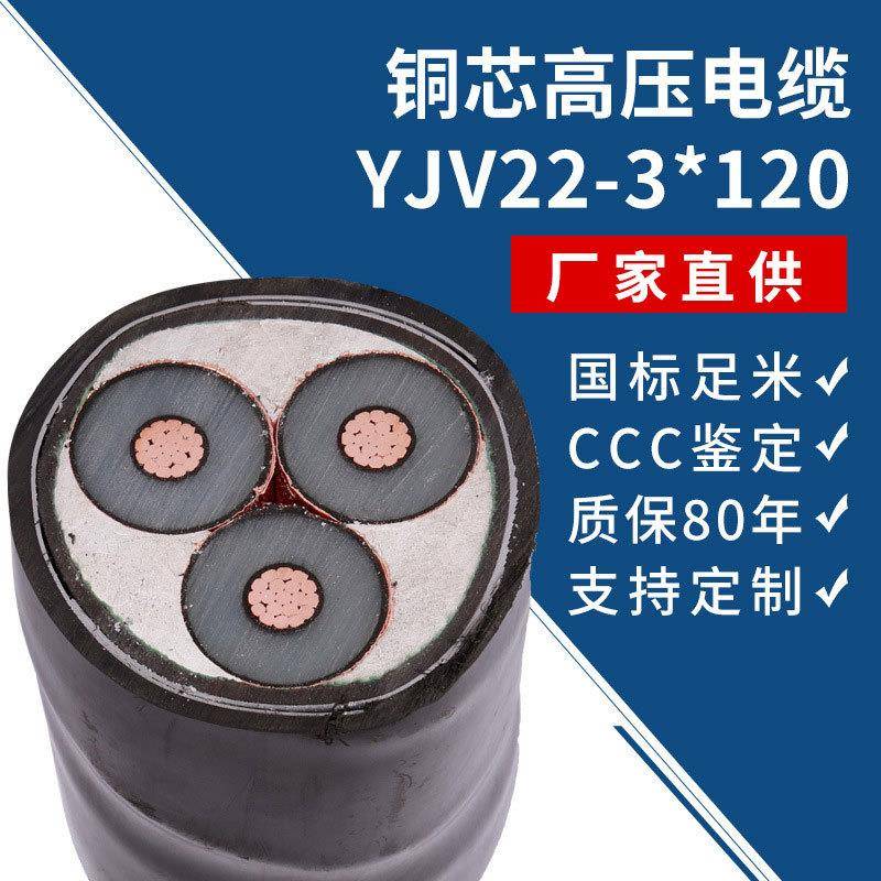 yjv10kv高压铜芯电缆yjv22-3*120/240/300/400铠装电线电缆