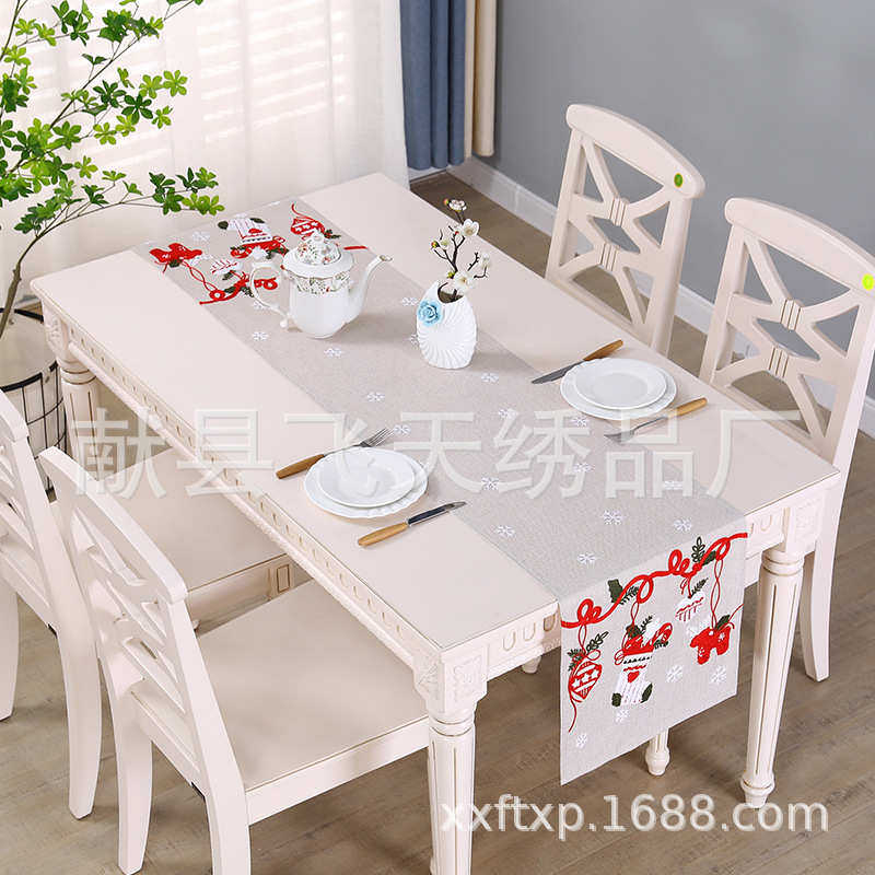 圣诞季美式乡村布艺刺绣镂空餐桌布茶几布桌旗电视柜边柜防尘盖巾,居家布艺,桌旗,淘宝优惠券,粉丝福利购,淘宝优惠卷