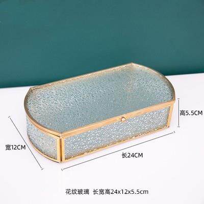 高档璃斯首饰盒堪的纳玻维亚简单覆古金边何珠几宝存储盒礼品盒装
