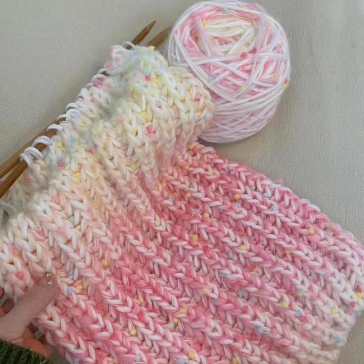 DIY现货批发变色长毛粗线纱线