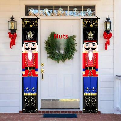 Christmas Nutcracker Banner Decorations Outdoor Solider Chri