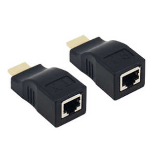 HDTV单网线延长器高清网络电脑显示器rj45信号放大传输器30米