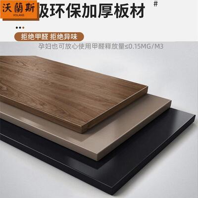 $人UHE学生学习$桌双书桌书柜一体桌实木办公桌电脑台写字桌$式家